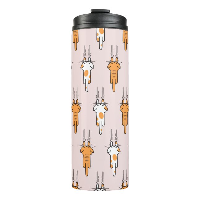 Cat scratch seamless pattern thermal tumbler (Front)