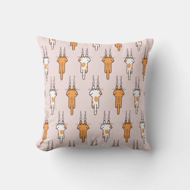 Cat scratch seamless pattern throw pillow (Front)