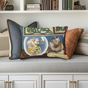 Cat Sea Horse Fantasy Accent Pillow