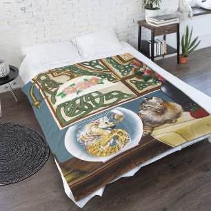 Cat Sea Horse Fantasy Fleece Blanket