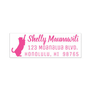 Cat Self Inking Return Address Stamp Personalized