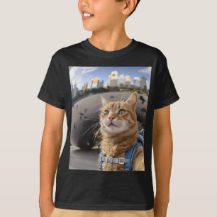 Cat Selfie at Chicago Bean Kids Basic T-Shirt