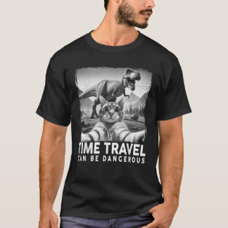 Cat Selfie Dinosaur Funny for Cat Dad Mom T-Shirt