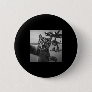 Cat Selfie Shark Crocodile Italian Brainrot Meme M 2 Inch Round Button