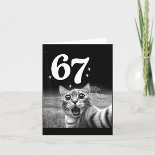Cat Selfie With 67 Meme Funny Cats Graphic For Men Card