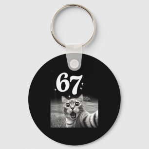 Cat Selfie With 67 Meme Funny Cats Graphic For Men Keychain