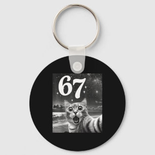 Cat Selfie With 67 Meme Funny Cats Graphic For Men Keychain