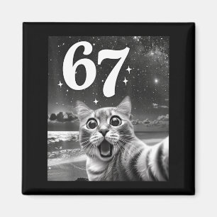Cat Selfie With 67 Meme Funny Cats Graphic For Men Magnet