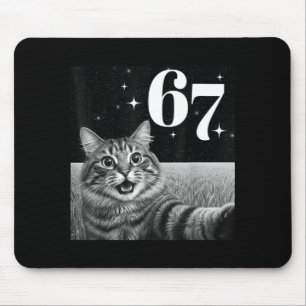 Cat Selfie With 67 Meme Funny Cats Graphic For Men Mouse Pad