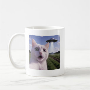 Cat Selfie With Alien Ufo Coffee Mug