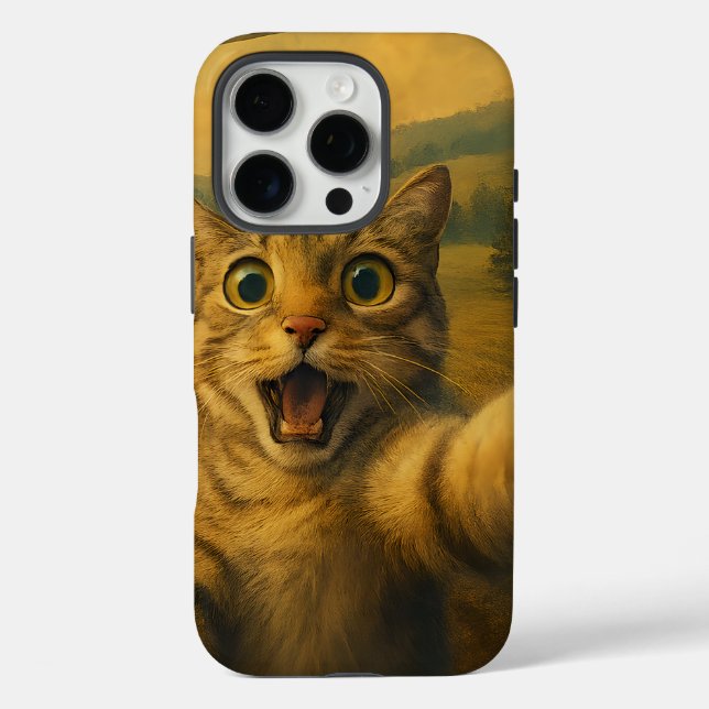 Cat Selfie With Alien UFO Funny Cat Gifts Case-Mate iPhone Case (Back)