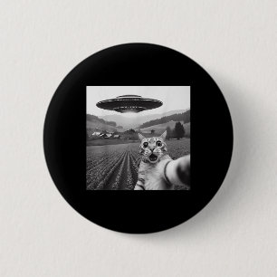 Cat Selfie With Alien Ufo Funny Cat Gifts For Men 2 Inch Round Button