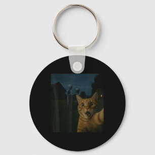 Cat Selfie With Aliens Funny Cat Gifts For Men Wom Keychain