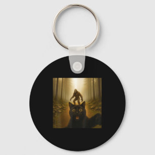 Cat Selfie With Bigfoot Funny Cats Gifts For Men W Keychain