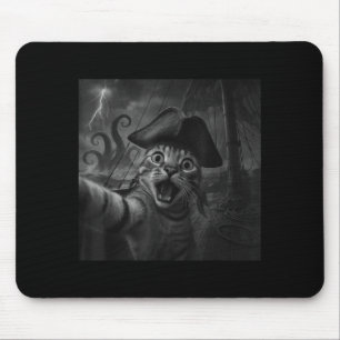 Cat Selfie With Kraken Octopus Funny Meme Men Wome Mouse Pad