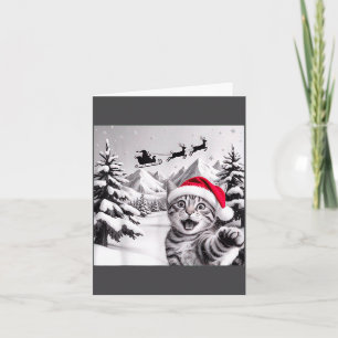 Cat Selfie With Santa  Card