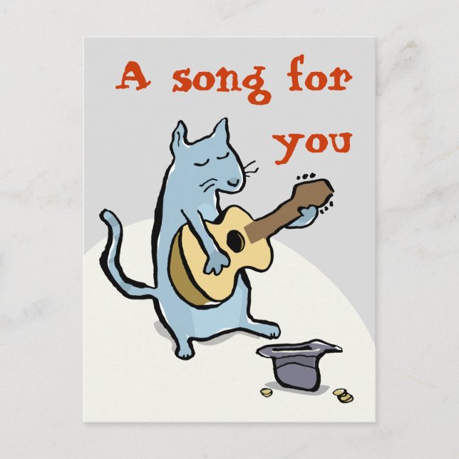 cat serenade - customizable postcard (Front)