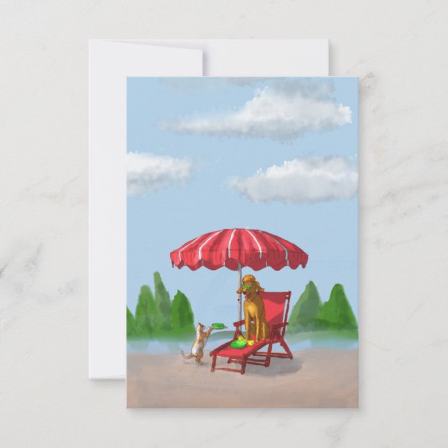 Cat Servant and Poodle Note Card