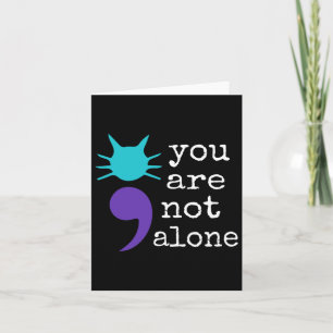 Cat Shape Semicolon Gift Suicide Prevention Awaren Card