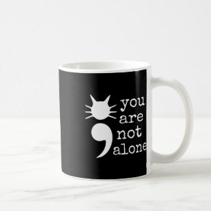 Cat Shape Semicolon Gift Suicide Prevention Awaren Coffee Mug