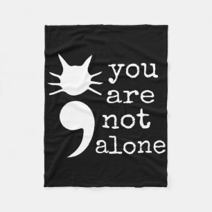 Cat Shape Semicolon Gift Suicide Prevention Awaren Fleece Blanket