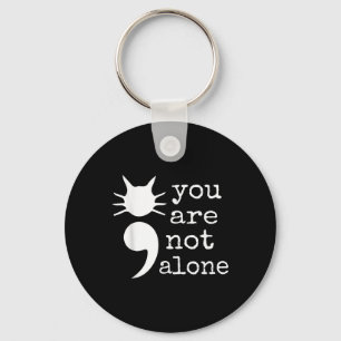 Cat Shape Semicolon Gift Suicide Prevention Awaren Keychain