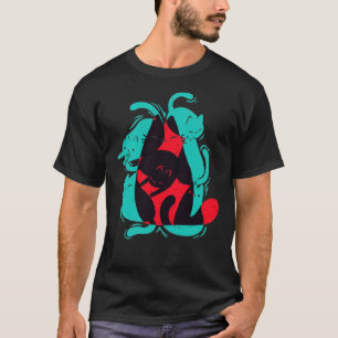 Cat shapes Funny Cute Kitty Modern Art T-Shirt