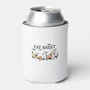 Cat Sheet Cute Black Cats in Ghost Halloween Men W Can Cooler