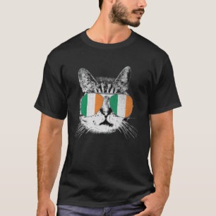 Cat Shirt Ireland Irish Flag Country Retro Men Wom