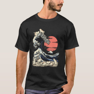 Cat Shirt Japanese Cat Kanagawa Wave Hokusai Kitte