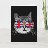 Cat Shirt Union Jack Flag Country Retro England Br