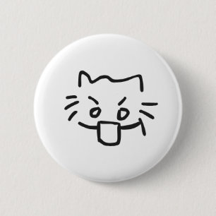 cat shocked 2 inch round button