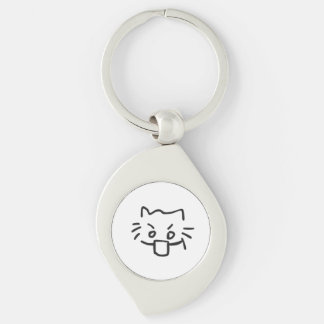 cat shocked keychain