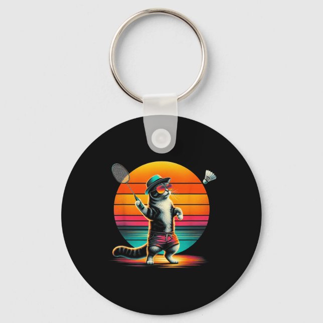Cat Shuttle Badminton For Men Women  Keychain (Front)