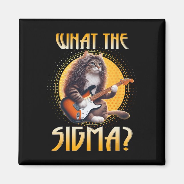 Cat Sigma Shirt Funny Sigma Brainrot Meme Rizz Sig Magnet (Front)