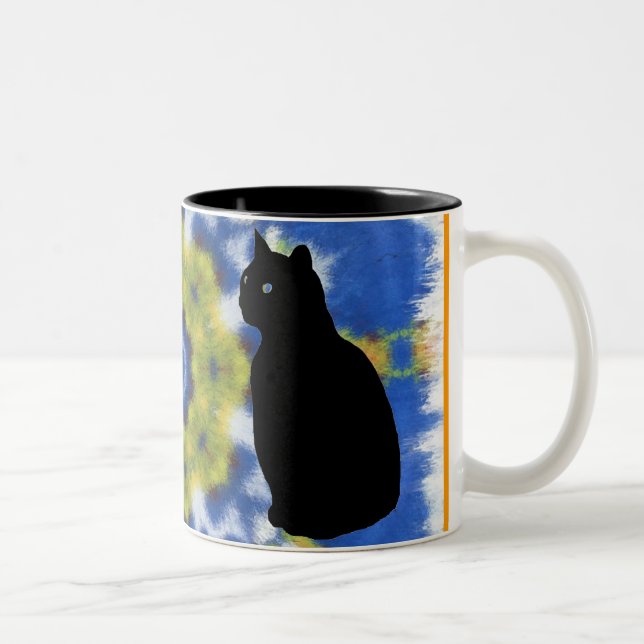 Cat Silhouette and Tie Dye Mug (Right)