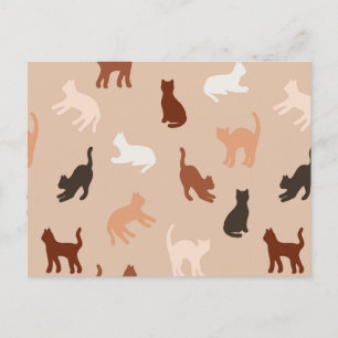 Cat silhouette announcement postcard