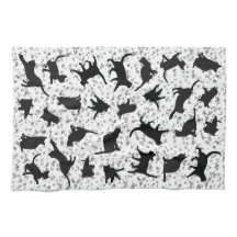 Cat Silhouette Black & White doodle bubble 