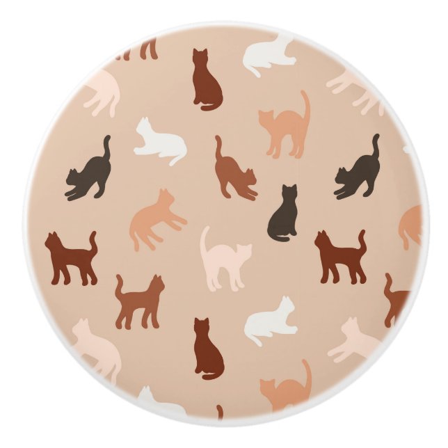 Cat silhouette ceramic knob (Front)