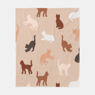 Cat silhouette fleece blanket