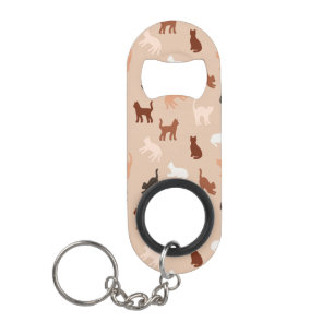 Cat silhouette keychain bottle opener
