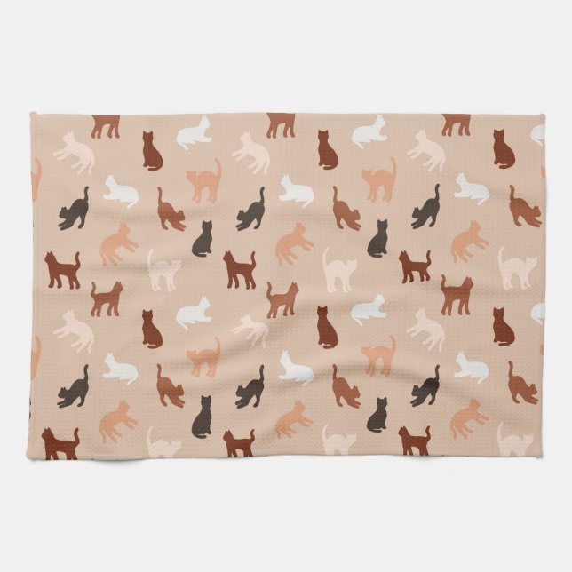 Cat silhouette kitchen towel (Horizontal)