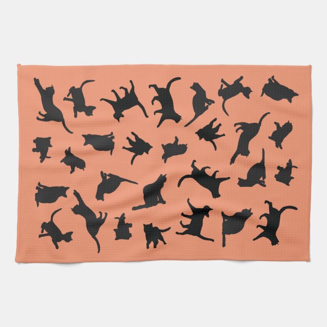 Cat Silhouette Kitchen Towel (Horizontal)