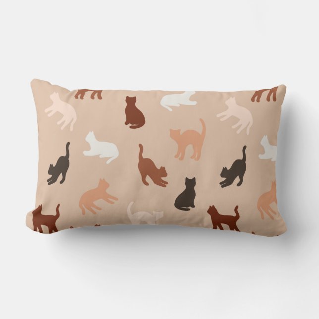 Cat silhouette lumbar pillow (Front)