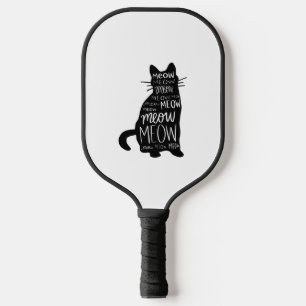Cat Silhouette Meow Pickleball Paddle