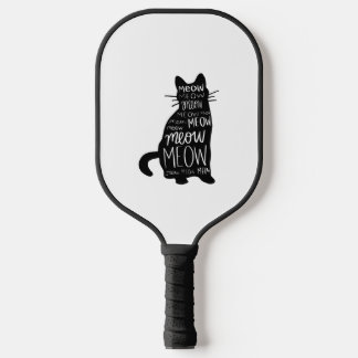 Cat Silhouette Meow Pickleball Paddle
