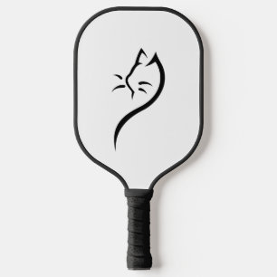 Cat Silhouette Outline Pickleball Paddle