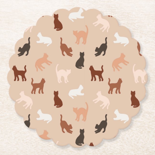 Cat silhouette paper coaster (Front)