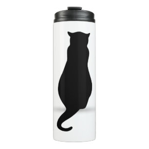 Cat silhouette silhouettes thermal tumbler