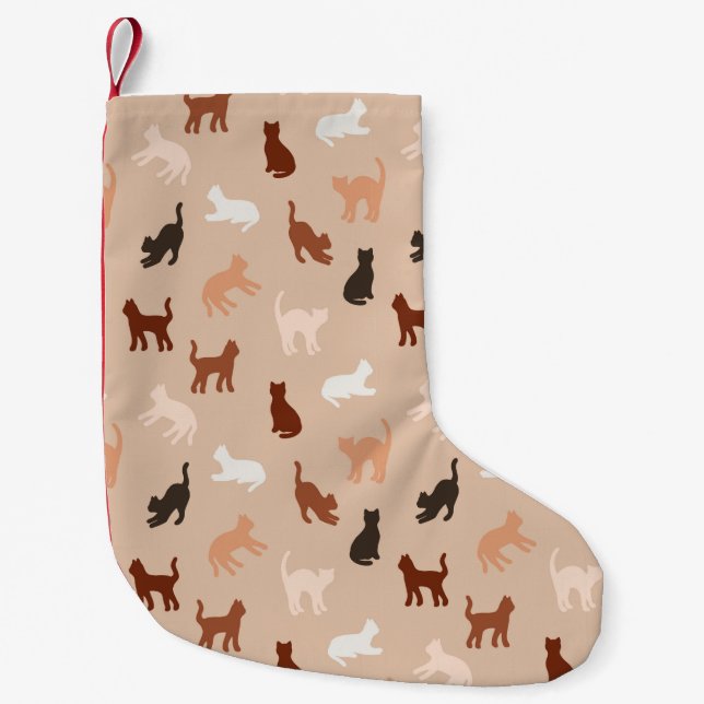 Cat silhouette small christmas stocking (Front)